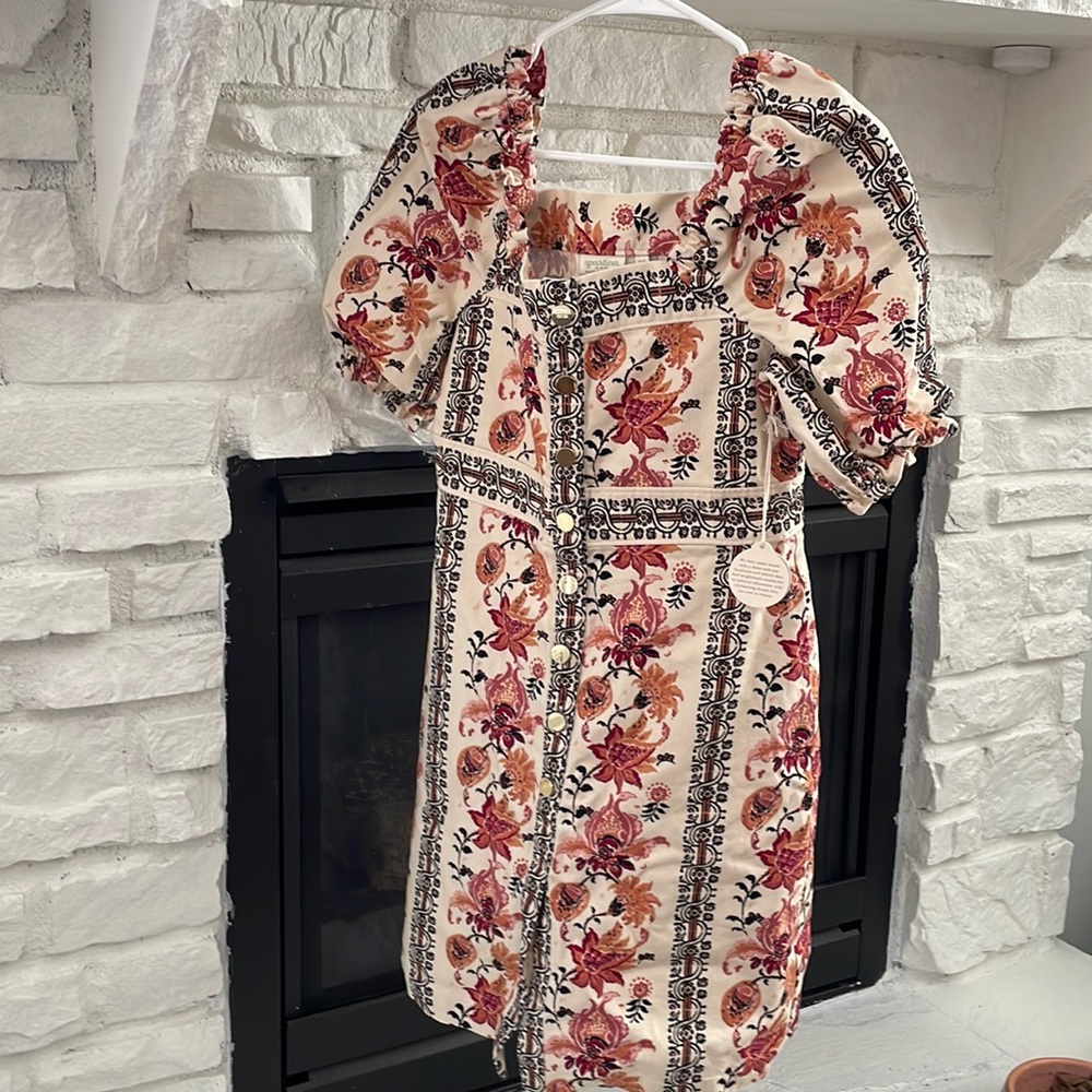 Spartina 449 NWT Catrina Denim Dress Linden Vintage Thistle Stripe XS